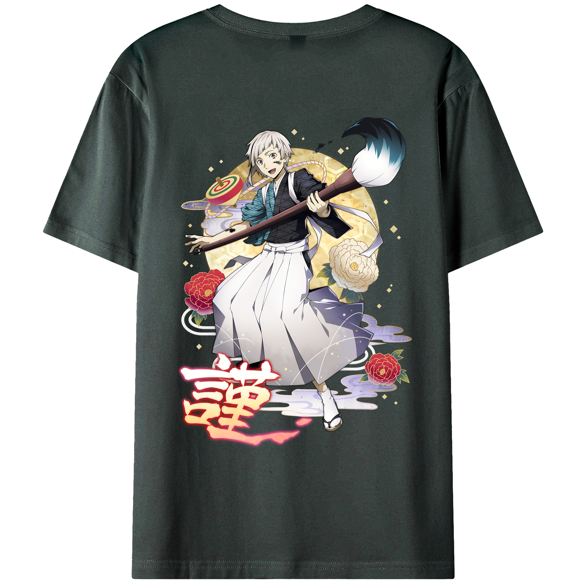 （画像用） 文豪ストレイドッグス Bungo Stray Dogs 綿100％ メンズ半袖Tシャツ（バックプリント） 通気性
